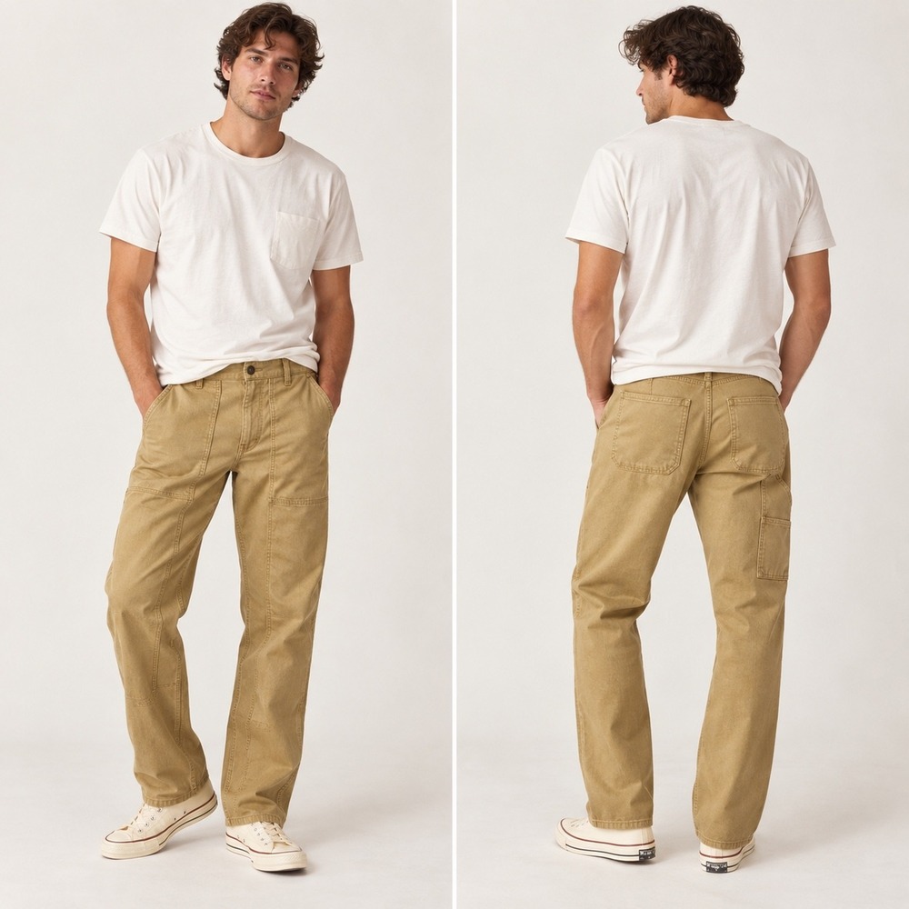 Madewell Relaxed Straight Canvas Pants Mens Size 32 Tan Rugged Streetwear